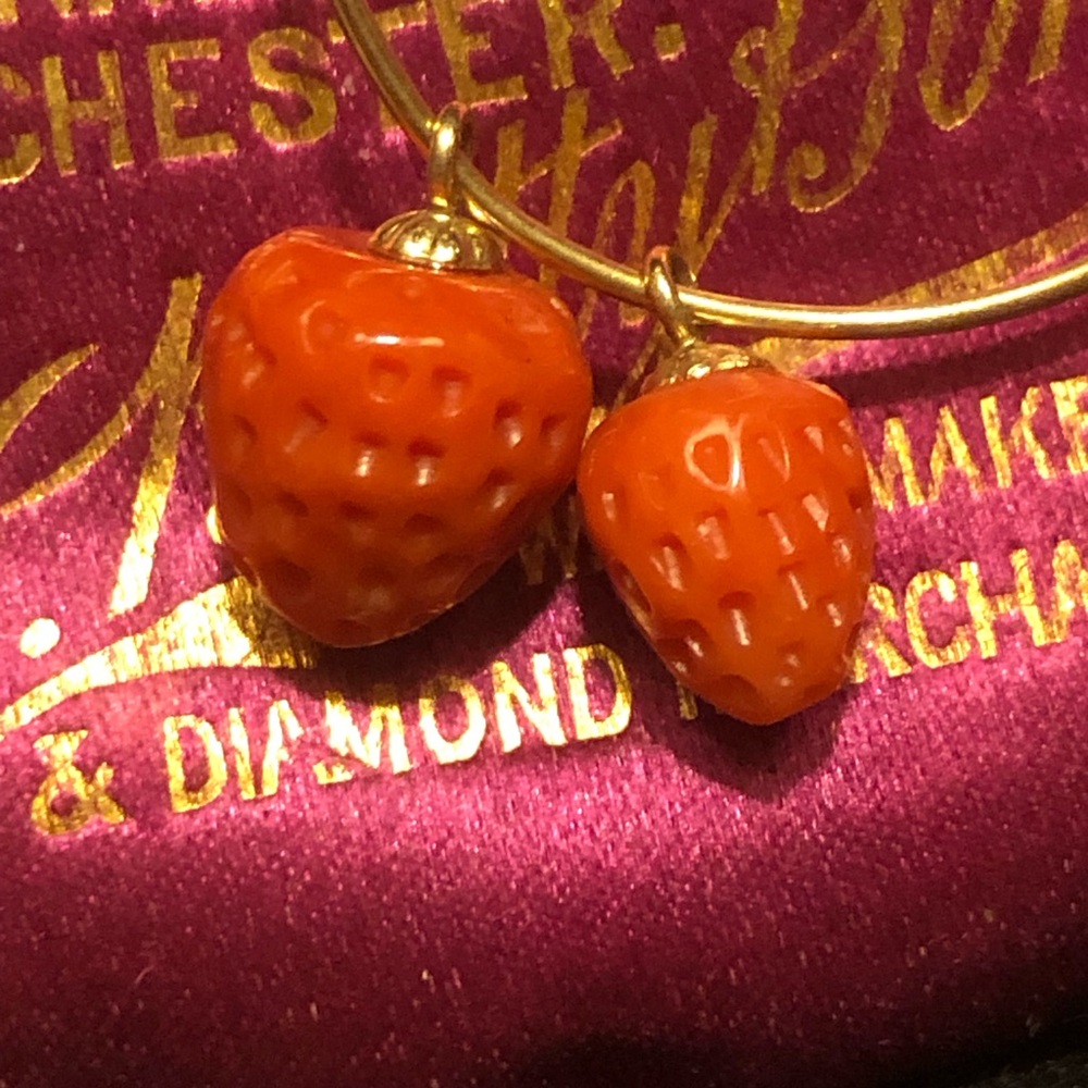 Victorian coral Grand Tour Strawberry charms